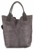 Bőr táska shopper bag Vittoria Gotti szürke V877